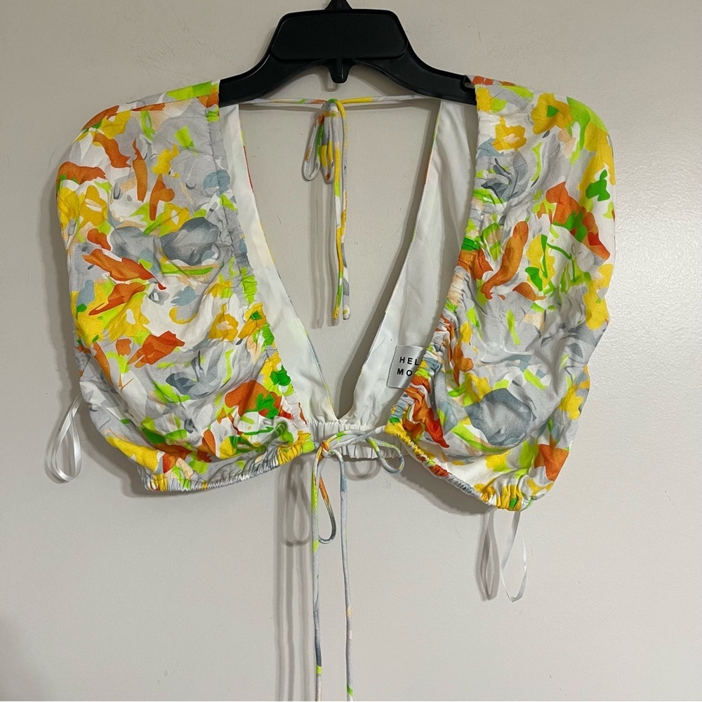Women's Hello Molly Clouded Crop‎ Top Floral Print Size Medium - Picture 2 of 8